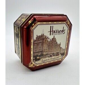 Harrods Knightsbridge London England Empty Cream Toffees Small Tin 1990s Vintage